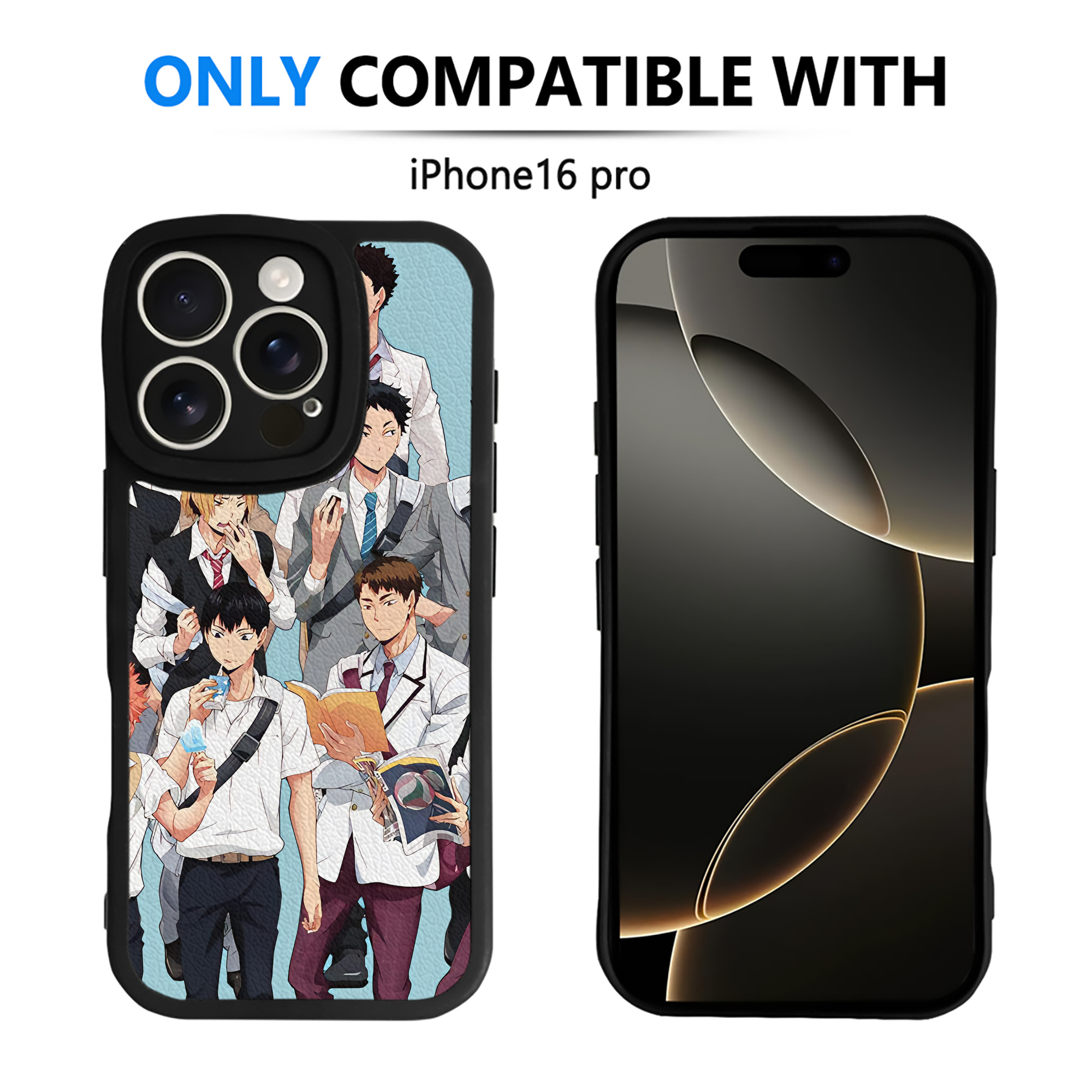 （画像用） ハイキュー!! Haikyu!! 【iPhone 16シリーズ対応】シリコンスマホケース（レザー調） 材質：シリコン